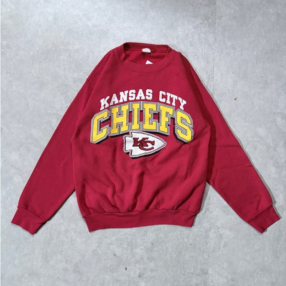 90s Vintage Kansas City Chiefs Competitor Red Crewneck -L